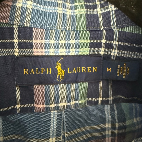 Ralph Lauren Polo Men’s Medium Button Down Shirt Blue Pink Spring Easter - Picture 3 of 4